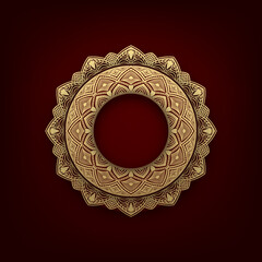 Mandala design in golden color
