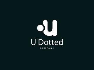 u letter logo design, u type logo with dot, creative and unique letter u logo design template 