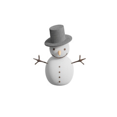 snowman isolated on white, 3D RENDERING OF CUTE SNOWMAN PNG TRANSPARENT