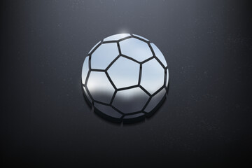 Naklejka premium Ball 3D Logo Design, Shiny Mockup Logo with Textured Wall. Realistic Vector
