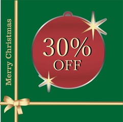 30 percent off tag for christmas sales