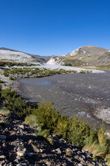 Landscape with dunes and sandy areas at Paso Vergara - crossing the border from Chile to Argentina while traveling South America
