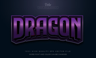purple dragon e-sport gaming logo editable text effect