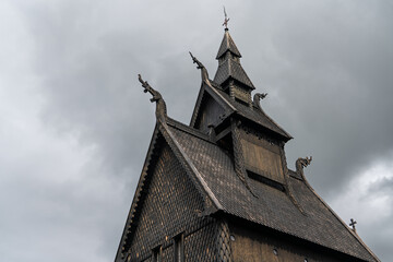 Fototapeta na wymiar Stabkirche in Hopperstad am Sognefjord