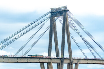 Naklejka premium General Belgrano Bridge in Argentina on the Parana River