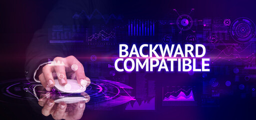 hand holding wireless peripheral, modern technology concept