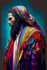 Joseph and the coat of many colors. Generative AI - obrazy, fototapety, plakaty