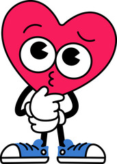 Heart Character pose thinking 