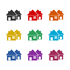 Fototapeta premium House logo icon isolated on white background. Set icons colorful