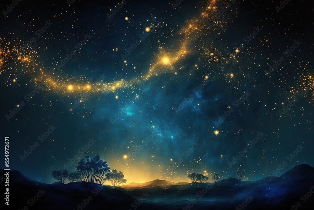 Wall mural abstract space background. mystical landscape. generative ai