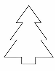 Christmas tree outline on a white background