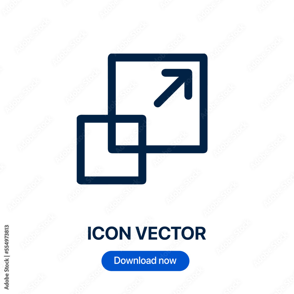 Poster resize icon vector. linear style sign for mobile concept and web design. resize symbol illustration.