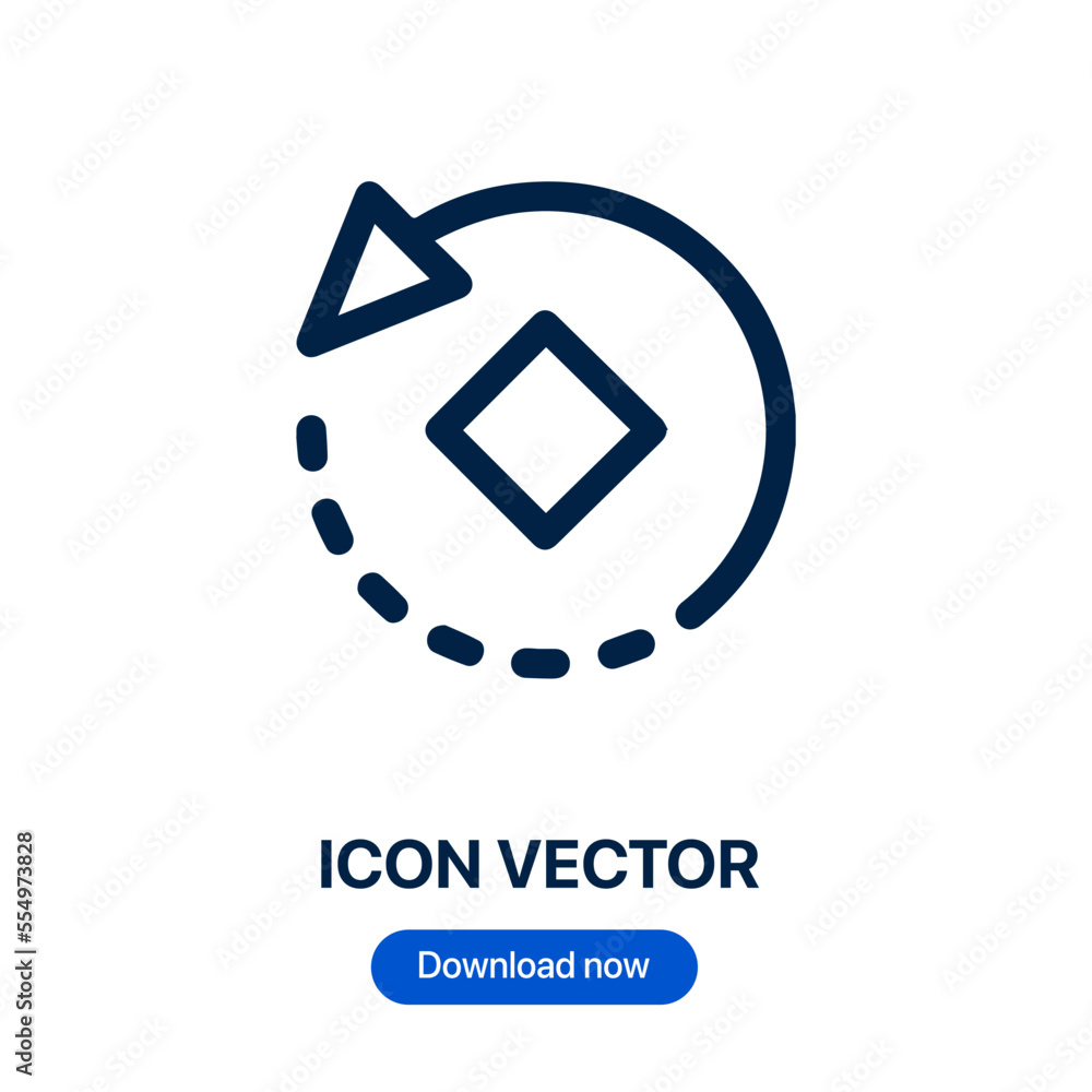 Poster rotate icon vector. linear style sign for mobile concept and web design. rotate symbol illustration.