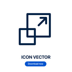 Resize icon vector. Linear style sign for mobile concept and web design. Resize symbol illustration. Pixel vector graphics - Vector.