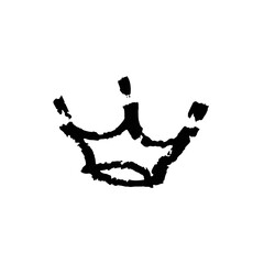 Black silhouette ancient crown. Grunge graffiti style. Vector - 554973864