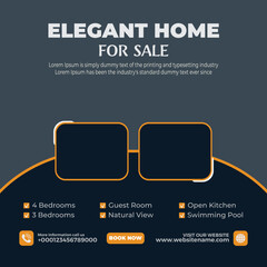 Real estate property social media banner template design