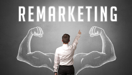 Rear view of a businessman, powerfull business concept