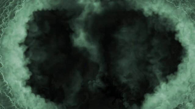 scary green clouds tunnel frame in slow-mo - disease concept - loop video