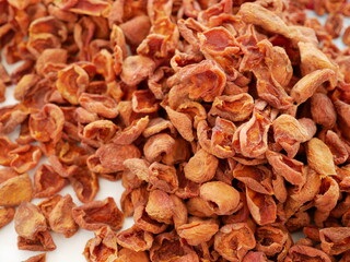 dried fruits, drying homemade fruit, natural dried apricots in the sun,
