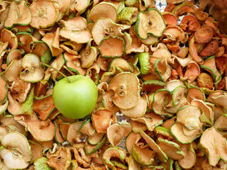 dried apple slices, dried fruits, dried green apples,