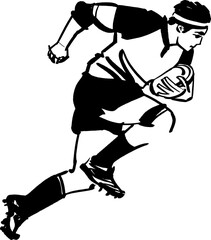 Fototapeta premium vector illustration of a rugby player