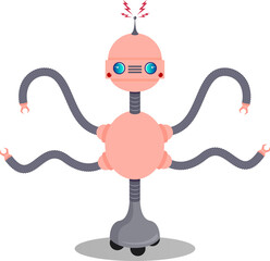 Multitasking Robot design illustration graphic