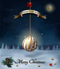 christmas background with balls