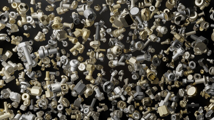 Collection of assorted nuts and bolts