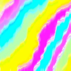 Beautiful marbled abstract background flowing between violet yellow and aquamarine blue, for decoration, party, fantasy, magic, surrealism, rainbow.