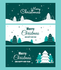 Merry Christmas Banner Template Bundle for Social Media or Print Media. Suitable to use on Christmas event. Also suitable for uploading social media at Christmas event