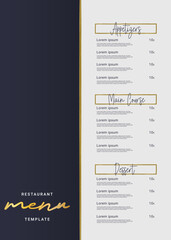 elegant restaurant menu illustration vector