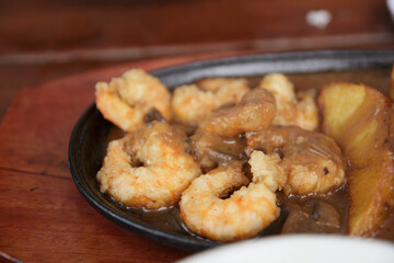 Fried Organic Coconut Shrimp with Cocktail Sauce