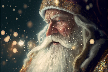 Santa Claus with winter lights