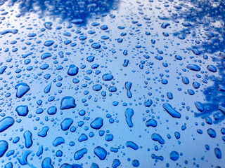 Water drops on background texture. backdrop glass covered with drops of water. bubbles in water