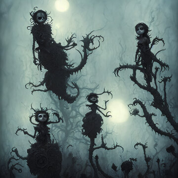 Floating Dark Creatures