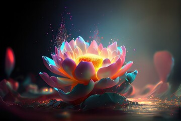 rainbow lotus art