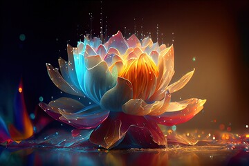 rainbow lotus art