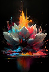 rainbow lotus art