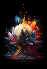 rainbow lotus art