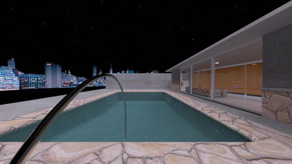 屋上プール付き住宅