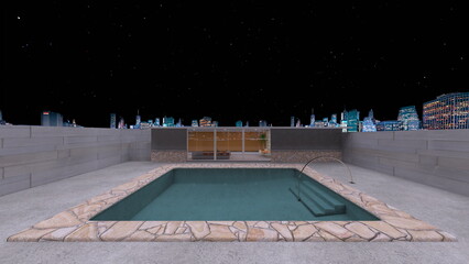 屋上プール付き住宅