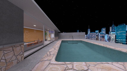 屋上プール付き住宅