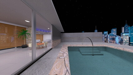 屋上プール付き住宅