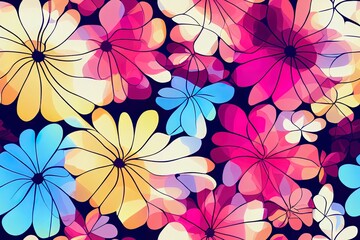 Floral pattern seamless abstract wallpaper design Generative AI