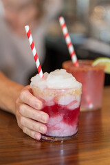 Margarita on bar in restaurant
