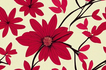 Fototapeta premium Background of popular classic flowers that can be used to fill in any shape with ease. Generative AI