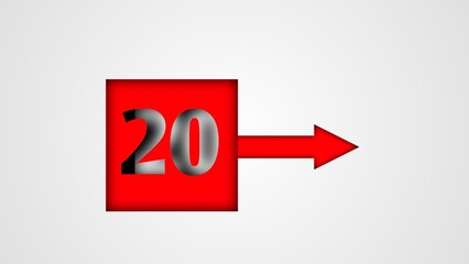 3d render of a year sign