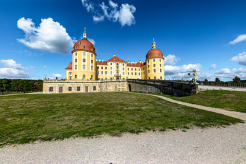 Fototapeta na wymiar Moritzburg Castle by sunny weather, Saxony, Germany