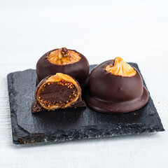 luxury chocolate dried figs in chocolate natural sweets