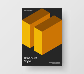 Vivid booklet design vector illustration. Fresh mosaic shapes poster template.